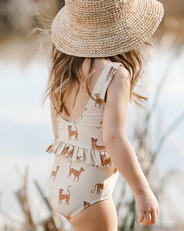 Rylee + Cru Skirted One-piece Swimsuit, Leopard